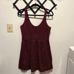 Maroon Polka Dot Flannel Comfy Abercrombie & Fitch Mini Dress